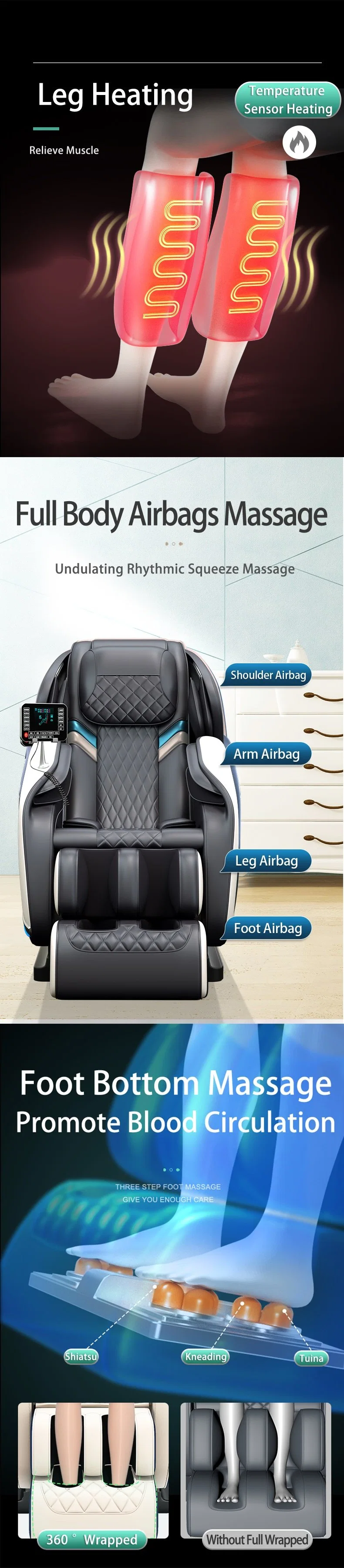VIP-Luxury Recliner Massage Cinema Leather Chair VIP Cadeira De Massagem